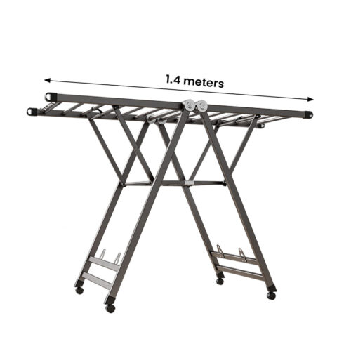 2x 1.4m Portable Wing Shape Clothes Drying Rack Folding Space-Saving Laundry Holder - Image 4