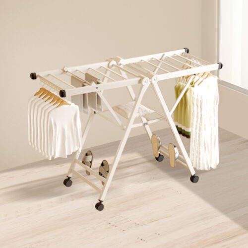 2x 160cm Portable Wing Shape Clothes Drying Rack Folding Space-Saving Laundry Holder - Image 3