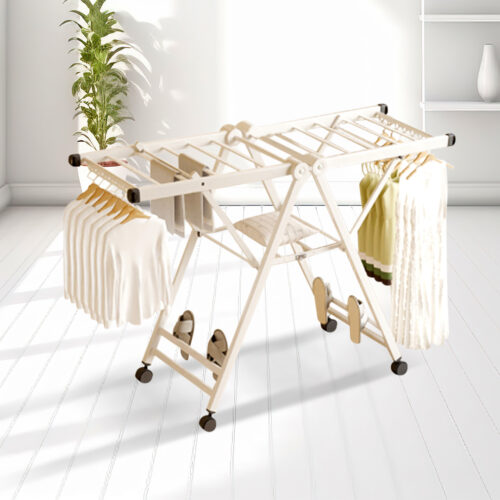 2x 160cm Portable Wing Shape Clothes Drying Rack Folding Space-Saving Laundry Holder - Image 4