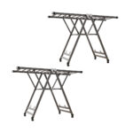2x 1.6m Portable Wing Shape Clothes Drying Rack Folding Space-Saving Laundry Holder