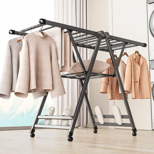 2x 1.6m Portable Wing Shape Clothes Drying Rack Folding Space-Saving Laundry Holder - Image 3