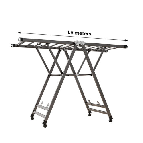 2x 1.6m Portable Wing Shape Clothes Drying Rack Folding Space-Saving Laundry Holder - Image 4