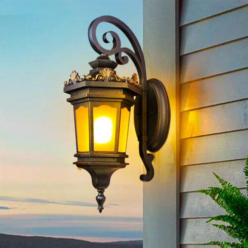 Vintage Lantern 62cm Wall Light Elegant Aluminum Glass Classic Outdoor Lighting Rustic Vintage - Image 3