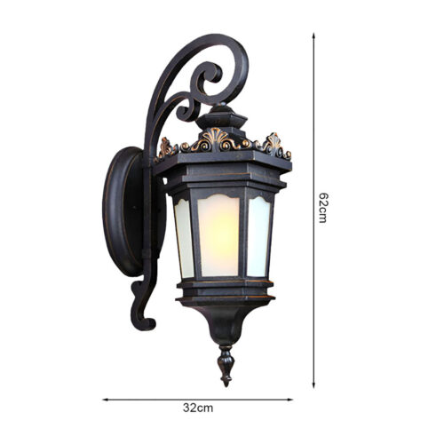 Vintage Lantern 62cm Wall Light Elegant Aluminum Glass Classic Outdoor Lighting Rustic Vintage - Image 4