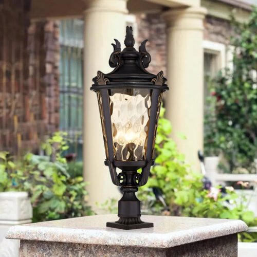 Vintage Lantern 63.5cm Outdoor Post Lantern Light Classic Charm Elegant Patio Antique Outdoor Lighting - Image 3