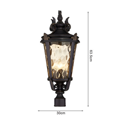 Vintage Lantern 63.5cm Outdoor Post Lantern Light Classic Charm Elegant Patio Antique Outdoor Lighting - Image 4