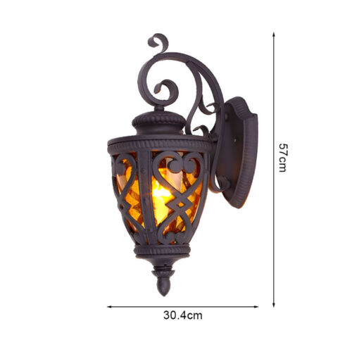 Vintage Lantern 2x 57cm Outdoor Antique Bronze Wall Sconce Classic Rustic Exterior Light Fixture - Image 4