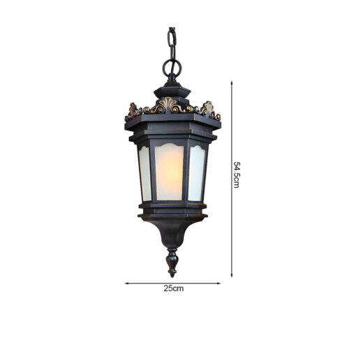 Vintage Lamp 2x 54.5cm Elegant Aluminum Glass Lantern Chandelier Classic Hanging Light Fixture Antique - Image 5