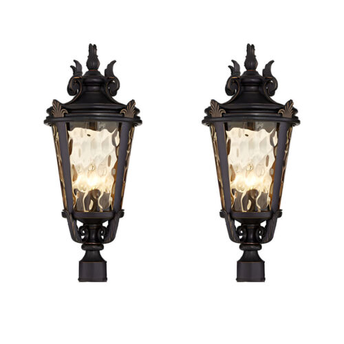 Vintage Lantern 2x 63.5cm Outdoor Post Lantern Light Classic Charm Elegant Patio Antique Outdoor Lighting
