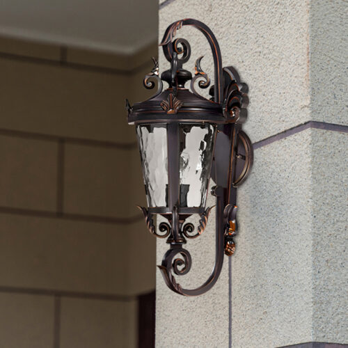 Vintage Lantern 2x 70cm Aluminum Glass Wall Light Classic Lantern Elegant Outdoor Antique Wall Lamp - Image 2