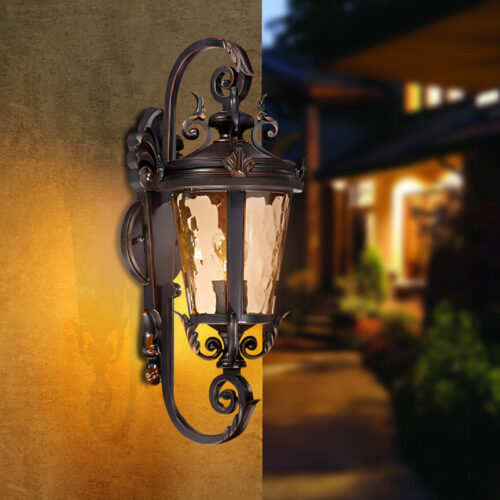 Vintage Lantern 2x 70cm Aluminum Glass Wall Light Classic Lantern Elegant Outdoor Antique Wall Lamp - Image 3