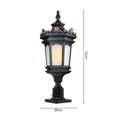 Vintage Lamp 4x 72cm Lantern Stand Elegant Aluminum Glass Outdoor Light Antique Exterior Fixture - Image 4