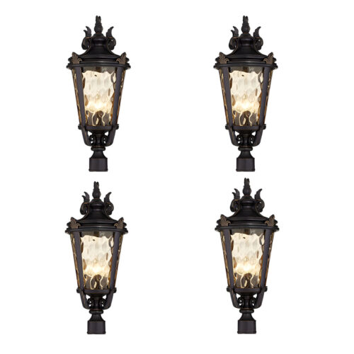 Vintage Lantern 4x 63.5cm Outdoor Post Lantern Light Classic Charm Elegant Patio Antique Outdoor Lighting