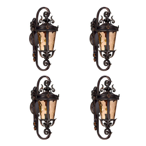 Vintage Lantern 4x 70cm Aluminum Glass Wall Light Classic Lantern Elegant Outdoor Antique Wall Lamp