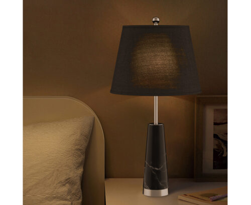 SOGA 68cm Black Marble Bedside Desk Table Lamp Living Room Shade with Cone Shape Base - Image 4
