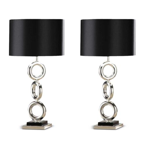 2x Simple Industrial Style Table Lamp Metal Base Desk Lamp