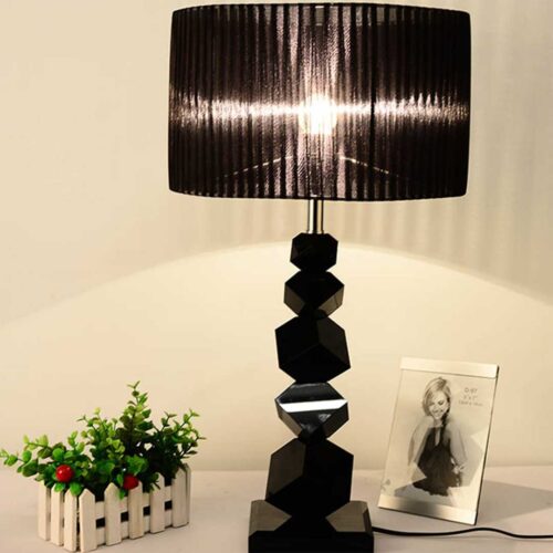 2x 60cm Black Table Lamp with Dark Shade LED Desk Lamp - Image 6