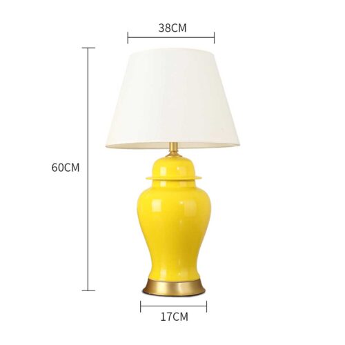 SOGA 4X Oval Ceramic Table Lamp with Gold Metal Base Desk Lamp Yellow - Image 2