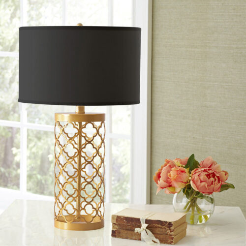 SOGA 4X Golden Hollowed Out Base Table Lamp with Dark Shade - Image 6
