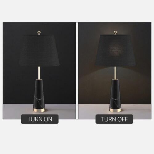 SOGA 4X 68cm Black Marble Bedside Desk Table Lamp Living Room Shade with Cone Shape Base - Image 3