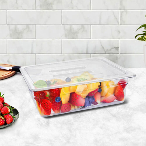 150mm Clear Gastronorm GN Pan 1/2 Food Tray Storage with Lid - Image 2