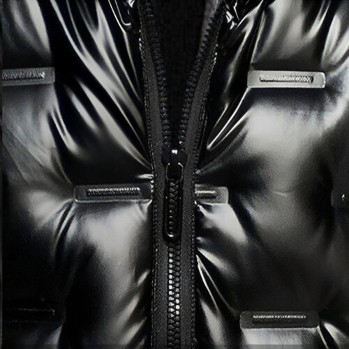 abbee Black Large Winter Hooded Glossy Down Jacket Lightweight Quilted Warm Puffer Coat - Image 4