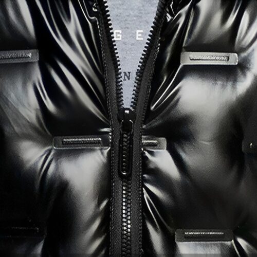abbee Black XL Winter Hooded Glossy Down Jacket Lightweight Quilted Warm Puffer Coat - Image 10