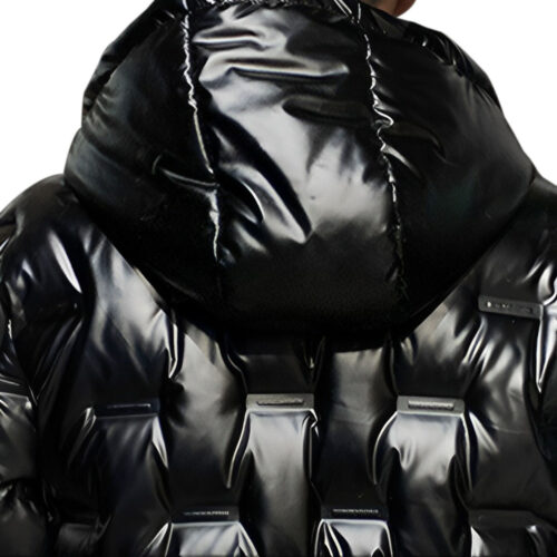 abbee Black 2xL Winter Hooded Glossy Down Jacket Lightweight Quilted Warm Puffer Coat - Image 3