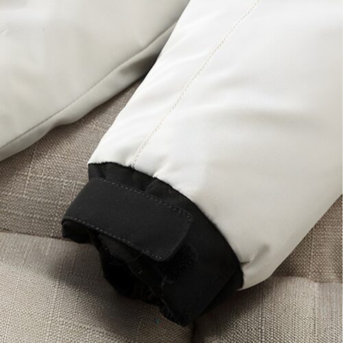 abbee White Large Winter Fur Hooded Down Jacket Lightweight Quilted Warm Puffer Coat - Image 7