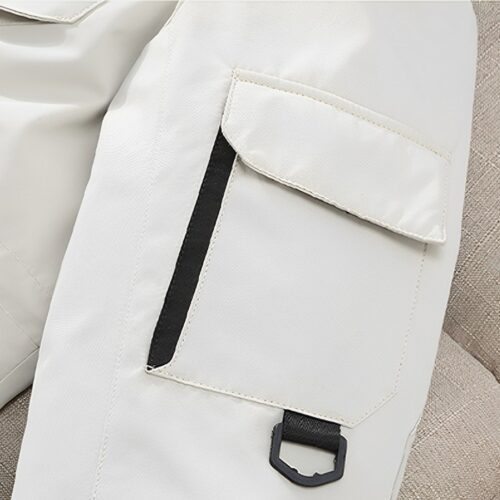 abbee White Large Winter Fur Hooded Down Jacket Lightweight Quilted Warm Puffer Coat - Image 9