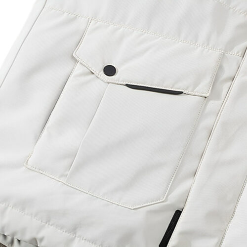 abbee White 2xL Winter Fur Hooded Down Jacket Lightweight Quilted Warm Puffer Coat - Image 3