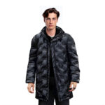 abbee Black Large Winter Hooded Glossy Overcoat Long Jacket Lightweight Quilted Warm Puffer Coat