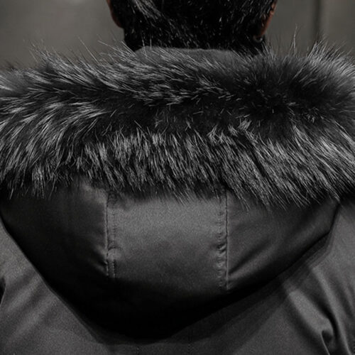 abbee Black XL Winter Fur Hooded Down Jacket Lightweight Quilted Warm Puffer Coat - Image 10