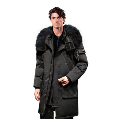 abbee Black 2xL Winter Fur Hooded Down Jacket Lightweight Quilted Warm Puffer Coat