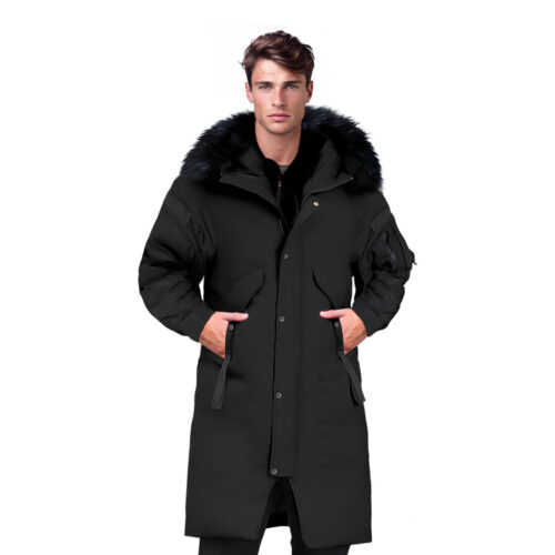 abbee Black 2xL Winter Fur Hooded Thick Overcoat Jacket Lightweight Quilted Warm Puffer Coat