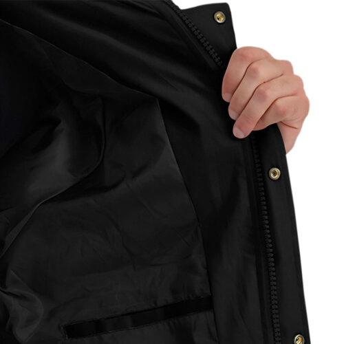 abbee Black 2xL Winter Fur Hooded Thick Overcoat Jacket Lightweight Quilted Warm Puffer Coat - Image 2