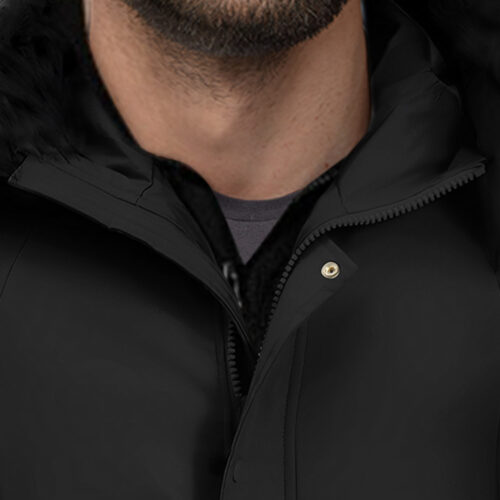 abbee Black 2xL Winter Fur Hooded Thick Overcoat Jacket Lightweight Quilted Warm Puffer Coat - Image 7
