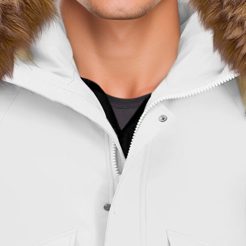 abbee White 2xL Winter Fur Hooded Thick Overcoat Jacket Lightweight Quilted Warm Puffer Coat - Image 4