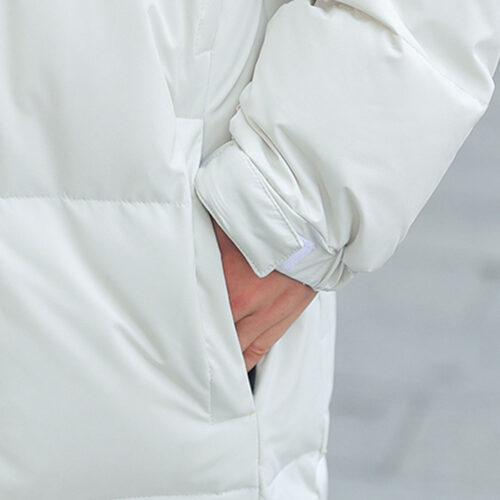 abbee White 2xL Winter Hooded Overcoat Long Jacket Lightweight Quilted Warm Puffer Coat - Image 7