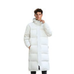 abbee White 3XL Winter Hooded Overcoat Long Jacket Lightweight Quilted Warm Puffer Coat