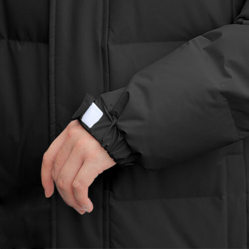 abbee Black Large Winter Hooded Overcoat Long Jacket Lightweight Quilted Warm Puffer Coat - Image 9