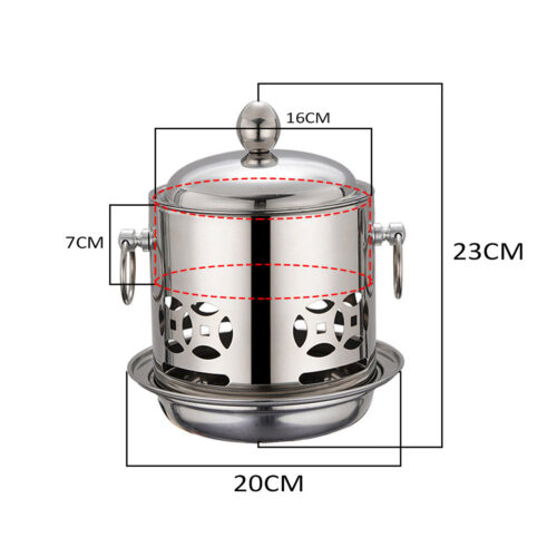 Stainless Steel Mini Asian Buffet Hot Pot Single Person Shabu Alcohol Stove Burner with Lid - Image 2