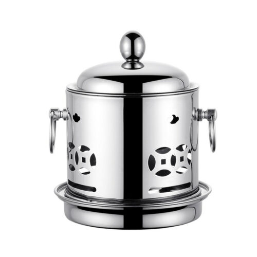 Stainless Steel Mini Asian Buffet Hot Pot Single Person Shabu Alcohol Stove Burner with Lid - Image 3