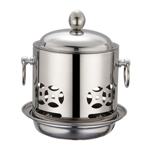 Stainless Steel Mini Asian Buffet Hot Pot Single Person Shabu Alcohol Stove Burner with Lid - Image 4