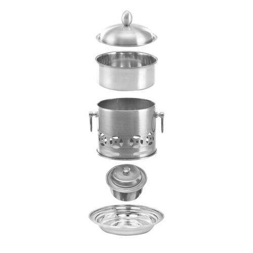 Stainless Steel Mini Asian Buffet Hot Pot Single Person Shabu Alcohol Stove Burner with Lid - Image 5