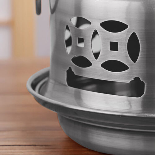 2x Stainless Steel Mini Asian Buffet Hot Pot Single Person Shabu Alcohol Stove Burner with Lid - Image 7