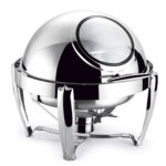 6.5L Stainless Steel Round Soup Tureen Bowl Station Roll Top Buffet Chafing Dish Catering Chafer Food Warmer Server