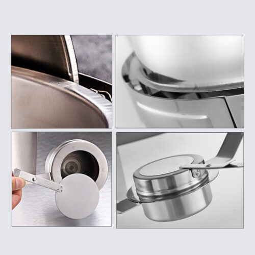 2x 6.5L Stainless Steel Round Soup Tureen Bowl Station Roll Top Buffet Chafing Dish Catering Chafer Food Warmer Server - Image 9