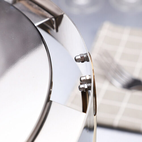 4x 6.5L Stainless Steel Round Soup Tureen Bowl Station Roll Top Buffet Chafing Dish Catering Chafer Food Warmer Server - Image 6