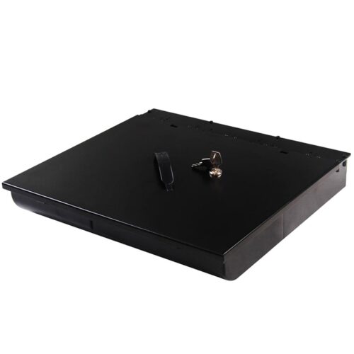 4 Bills 8 Coins Cash Tray with Lockable Lid Heavy Duty Spare Cash Tray Black